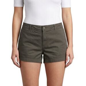 Market & Spruce Chino Shorts Gray Cotton Stretch Women 24W NWT